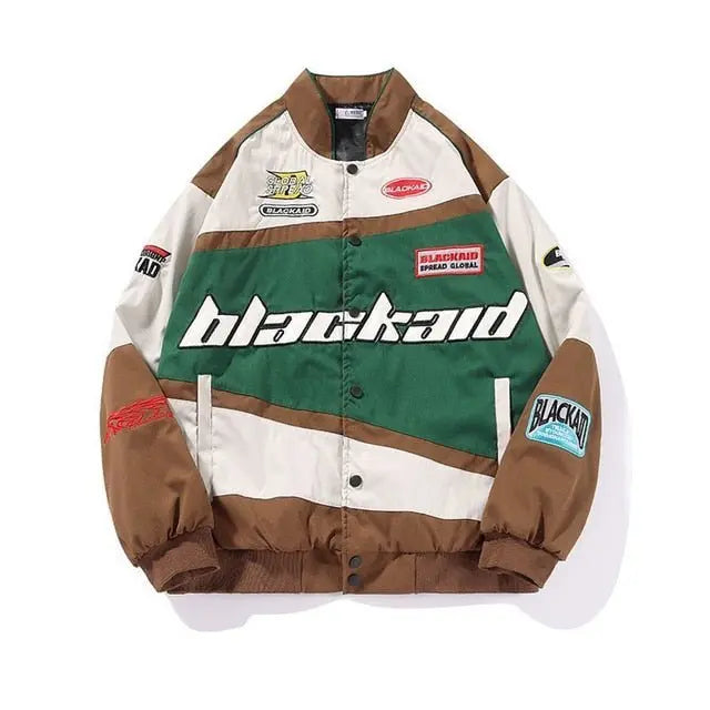 Streetwear Letter Print Motorcycle Jacket - Wamarzon