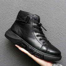 Leather Platform Boots - Wamarzon