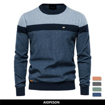 Spliced Cotton Men's Sweater - Wamarzon