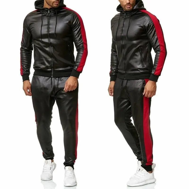 Sweat Suit Hooded Jacket Pants Set - Wamarzon