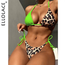 Ellolace Leopard 2 Piece Bikini Set - Wamarzon