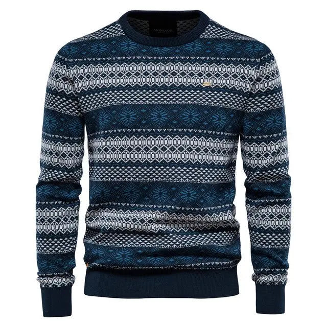 Spliced Cotton Men's Sweater - Wamarzon