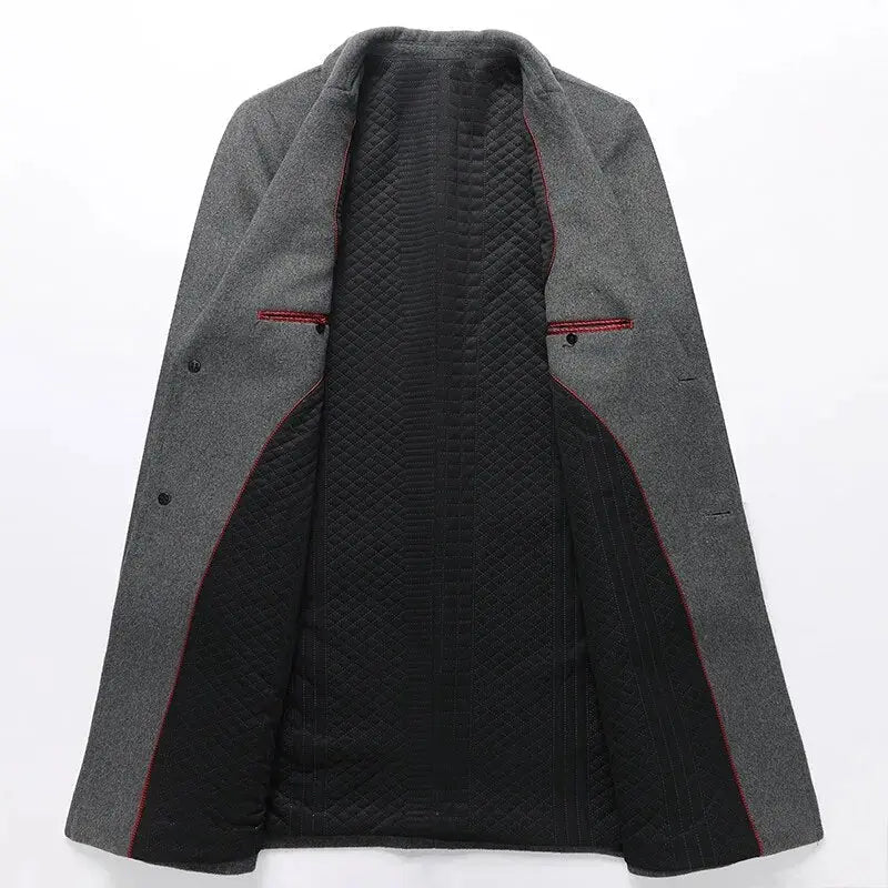 Men's Wool Trench Coat - Wamarzon