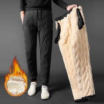 Winter Men Lambswool Sweatpants - Wamarzon