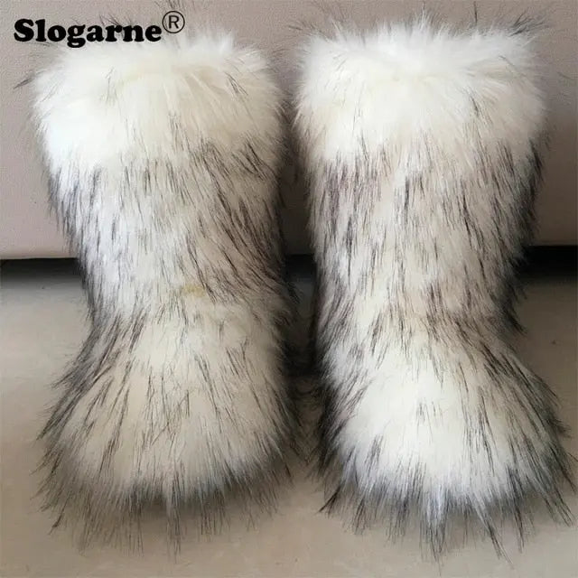 Fluffy Fox Fur Boots - Image #7
