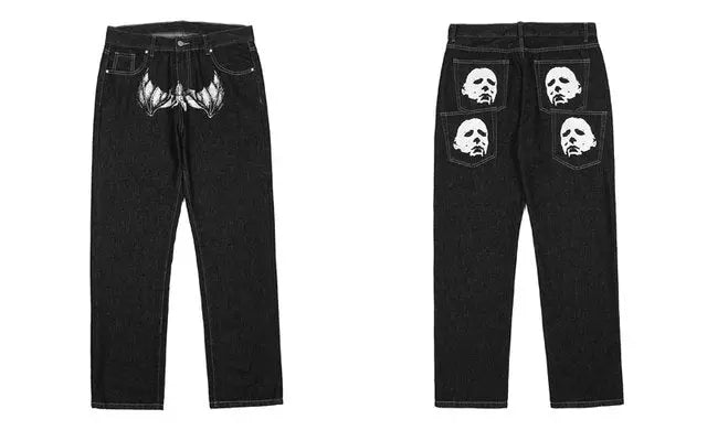 Men's Graphic Print Baggy Jeans - Wamarzon