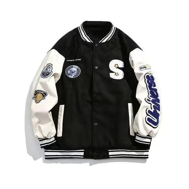 Embroidered Baseball Uniform Jacket - Wamarzon