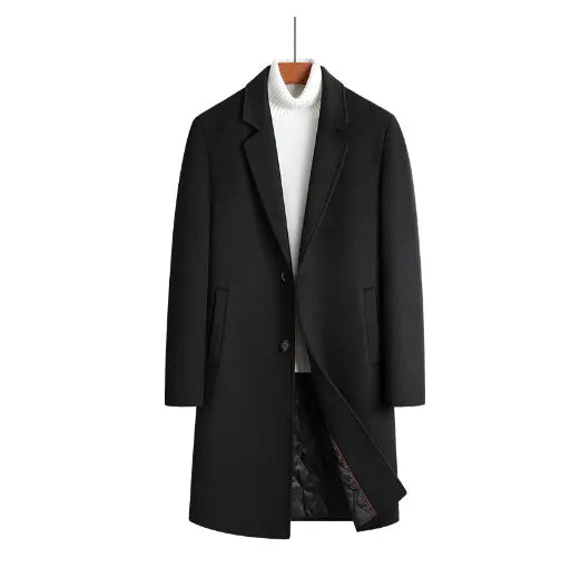 Men's Wool Trench Coat - Wamarzon