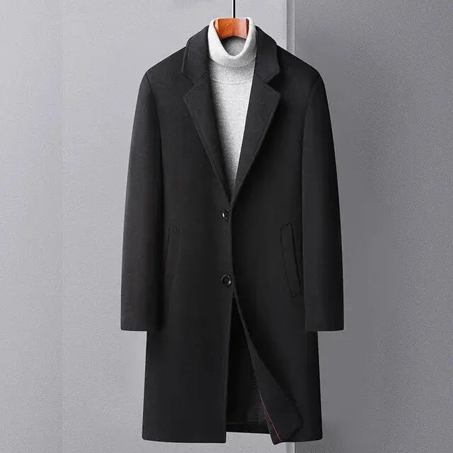 Men's Wool Trench Coat - Wamarzon