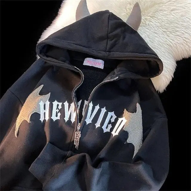 Bat Wing Devil Horn Hoodies - Wamarzon