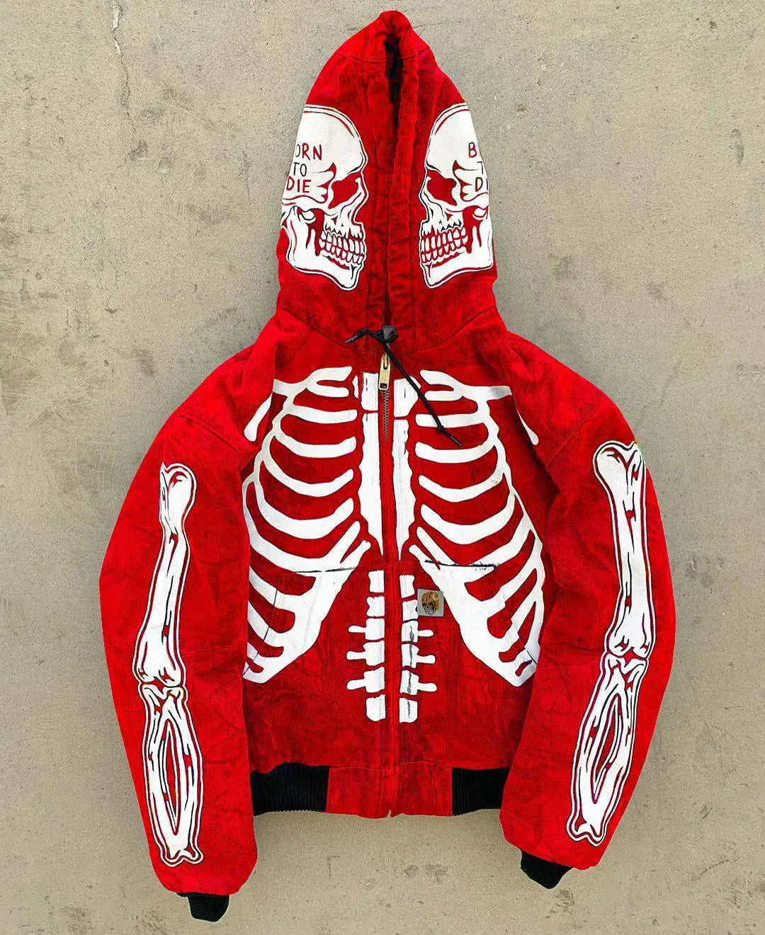 Men's Skeleton Hoodie Custom Full Face Zip - Image #32