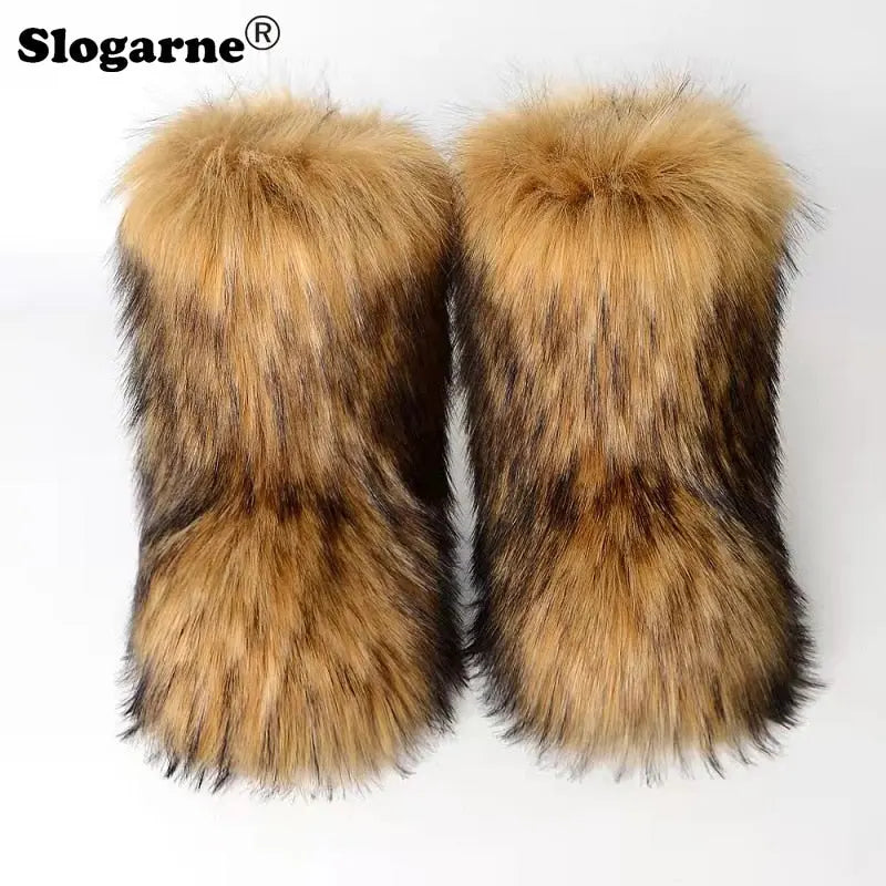 Fluffy Fox Fur Boots - Image #5