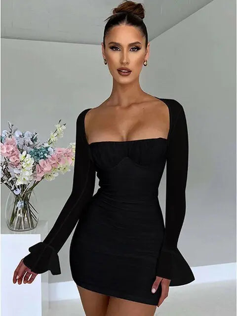 Elegant Backless Sexy Mini Dress - Wamarzon