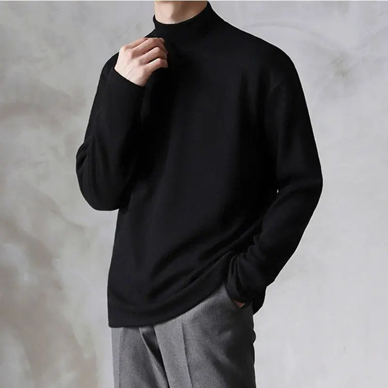Men's Velvet Turtleneck Sweater - Wamarzon