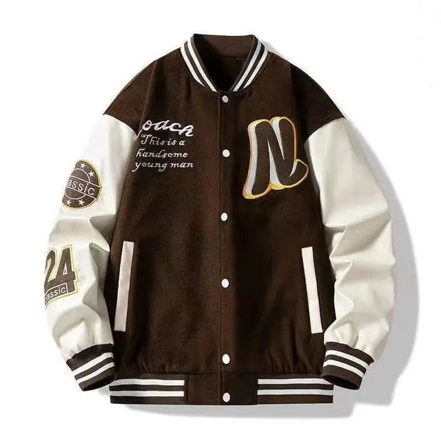 Embroidered Baseball Uniform Jacket - Wamarzon