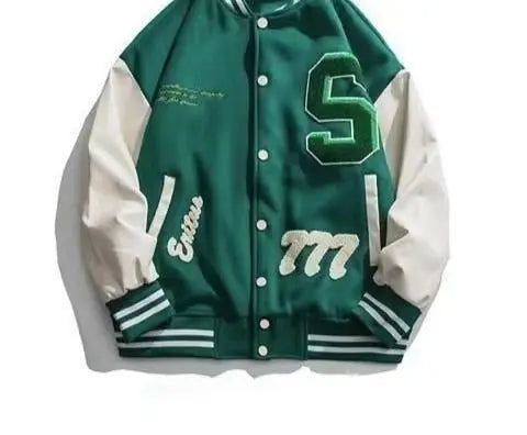 Embroidered Baseball Uniform Jacket - Wamarzon