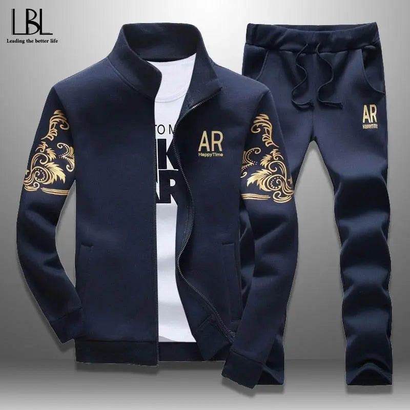 Men's Zipper Sweat Suit Set - Wamarzon