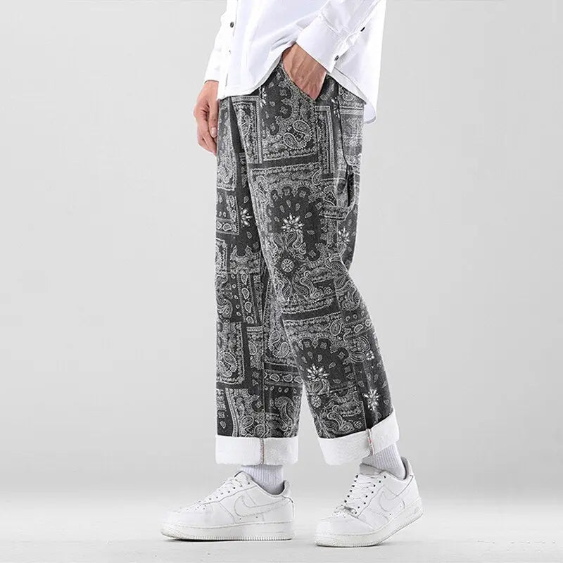 Printed Men's Loose Pants - Wamarzon