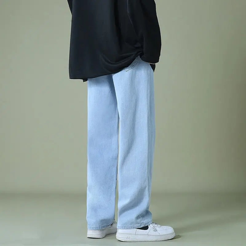 Men's Denim Wide-leg Pants - Wamarzon