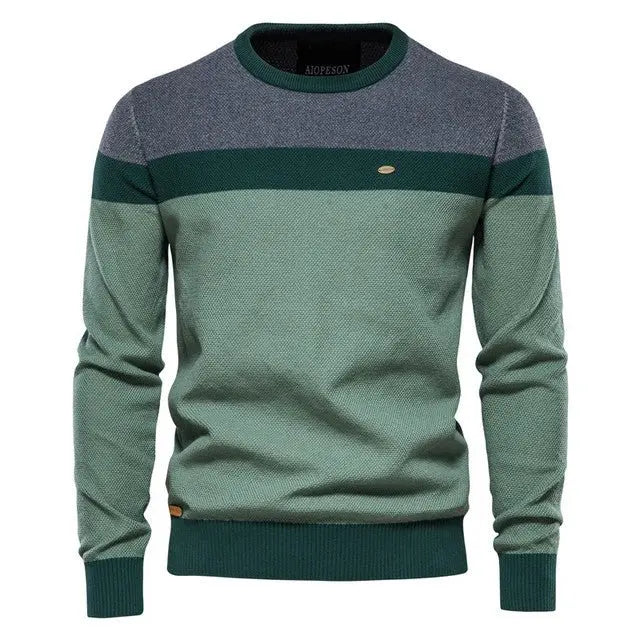 Spliced Cotton Men's Sweater - Wamarzon