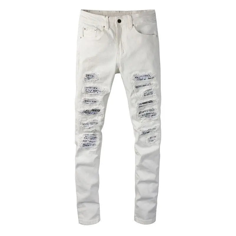 White Bandana Jeans - Wamarzon