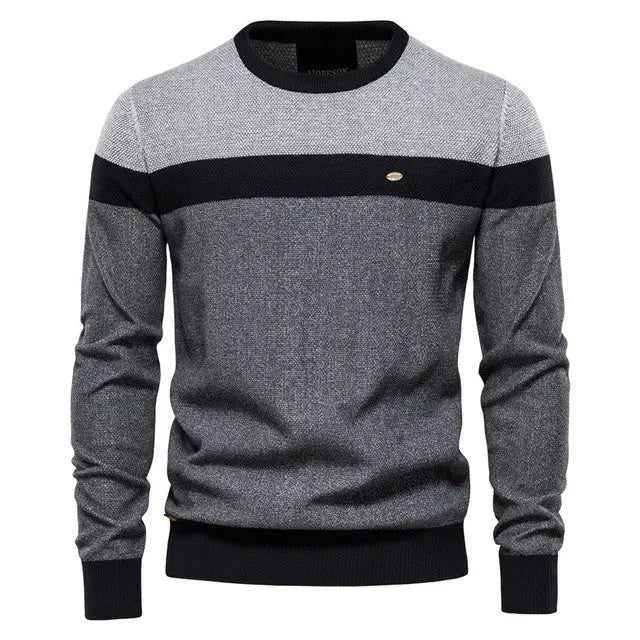 Spliced Cotton Men's Sweater - Wamarzon