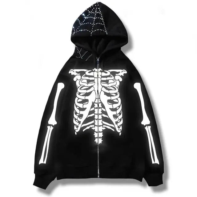 Men's Streetwear Skull Hoodies - Wamarzon