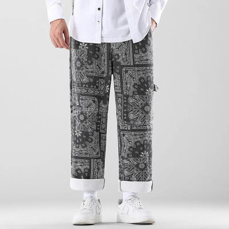 Printed Men's Loose Pants - Wamarzon