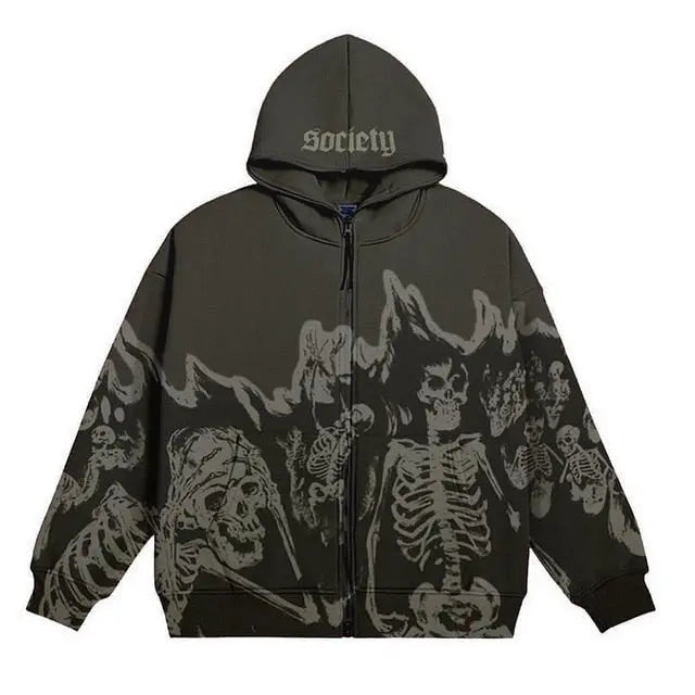 Men's Streetwear Skull Hoodies - Wamarzon