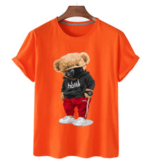Bear Print Men's Cotton T Shirt - Wamarzon
