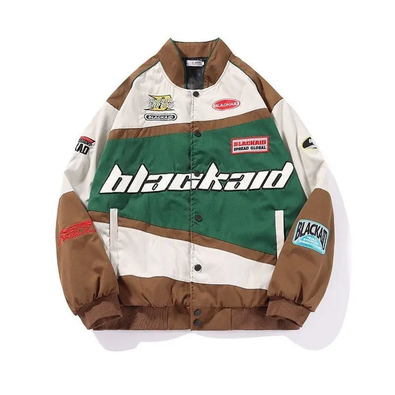 Streetwear Letter Print Motorcycle Jacket - Wamarzon