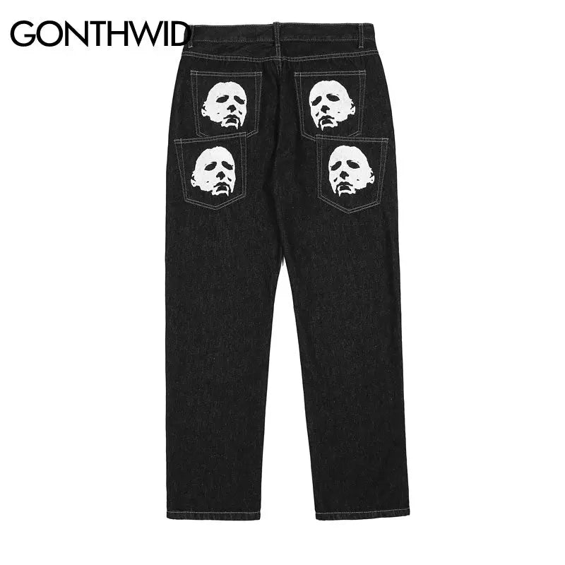 Men's Graphic Print Baggy Jeans - Wamarzon