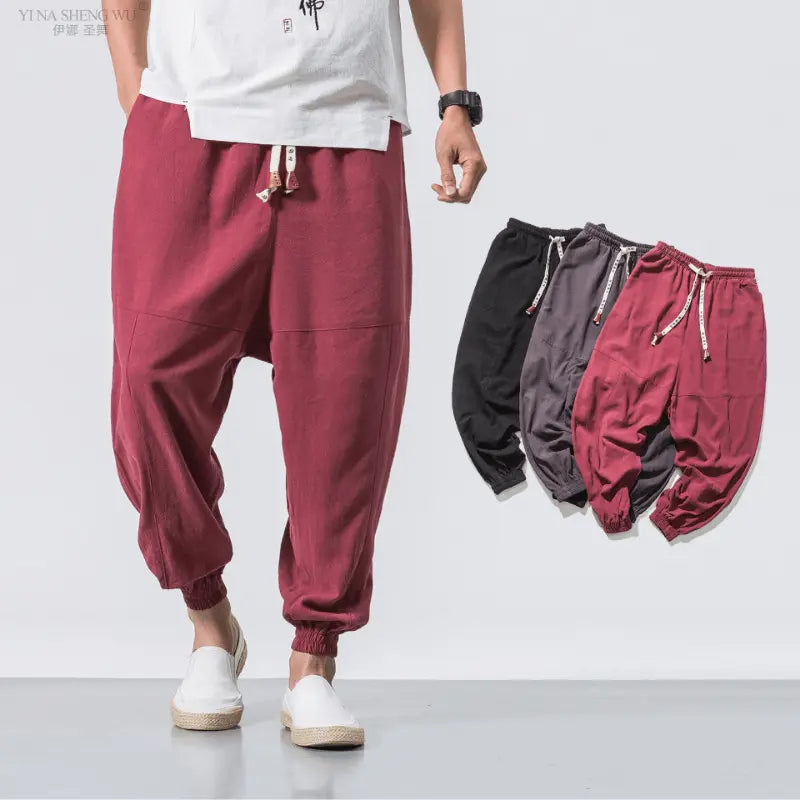 Men Kimono Haori Trousers - Wamarzon