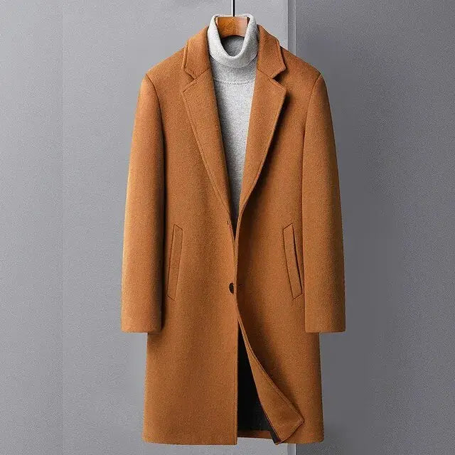 Men's Wool Trench Coat - Wamarzon