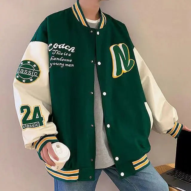 Embroidered Baseball Uniform Jacket - Wamarzon