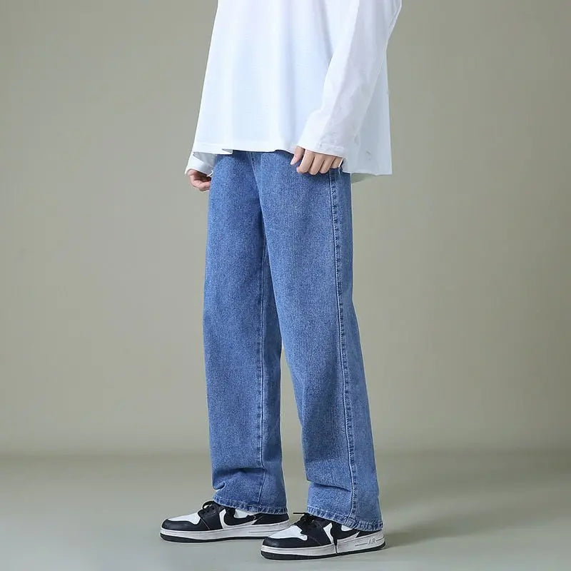 Men's Denim Wide-leg Pants - Wamarzon