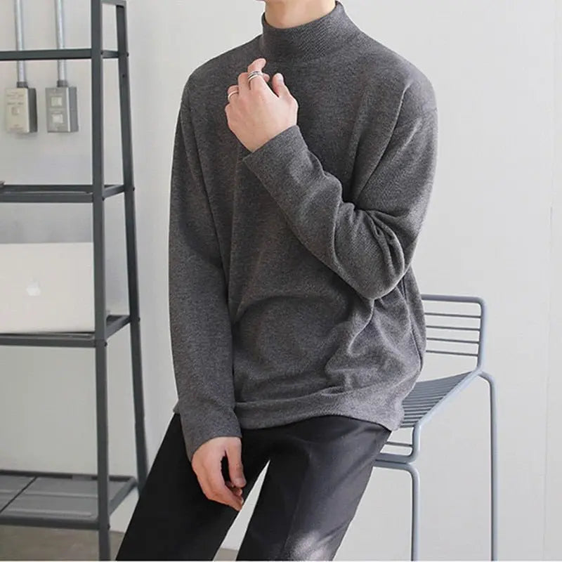 Men's Velvet Turtleneck Sweater - Wamarzon