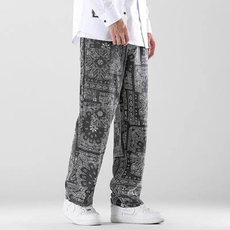 Printed Men's Loose Pants - Wamarzon