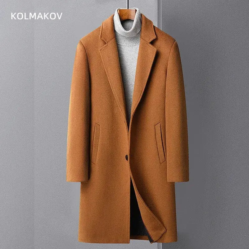 Men's Wool Trench Coat - Wamarzon