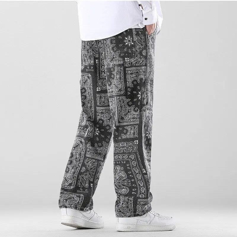 Printed Men's Loose Pants - Wamarzon