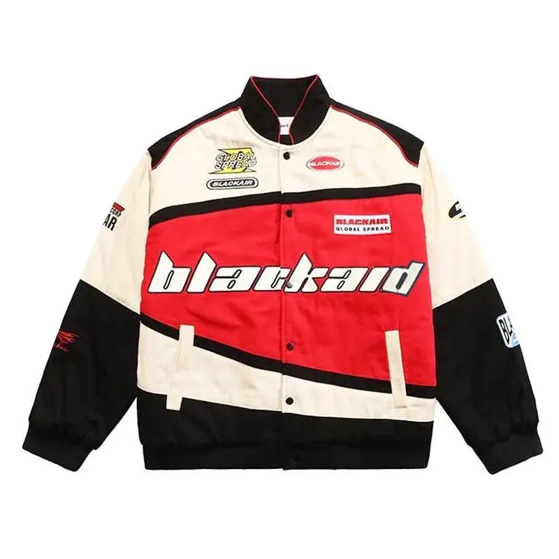 Streetwear Letter Print Motorcycle Jacket - Wamarzon