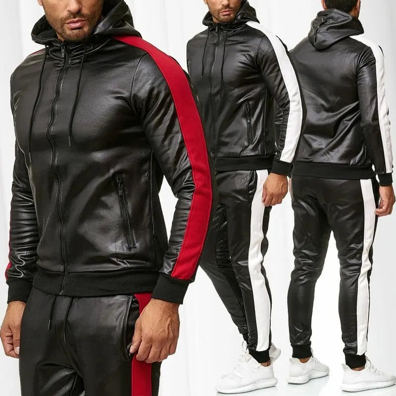 Sweat Suit Hooded Jacket Pants Set - Wamarzon