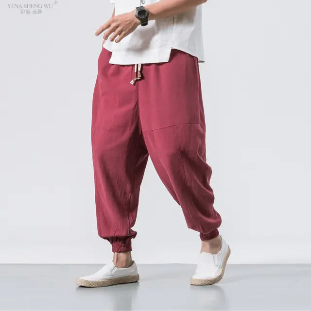 Men Kimono Haori Trousers - Wamarzon