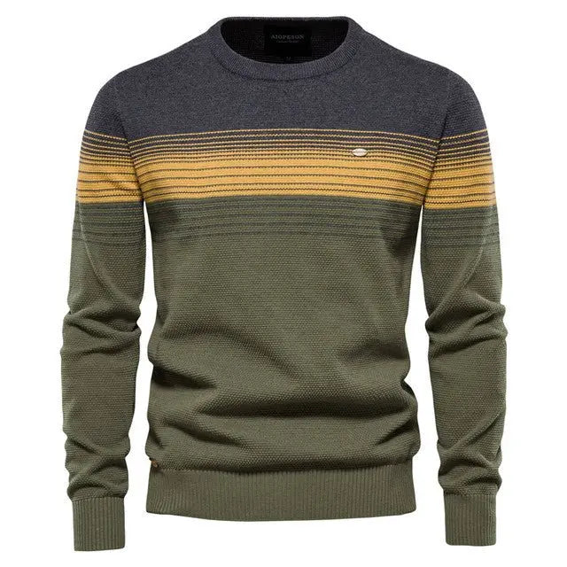 Spliced Cotton Men's Sweater - Wamarzon