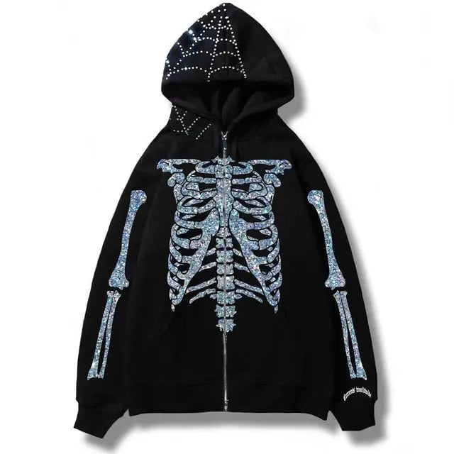 Men's Streetwear Skull Hoodies - Wamarzon