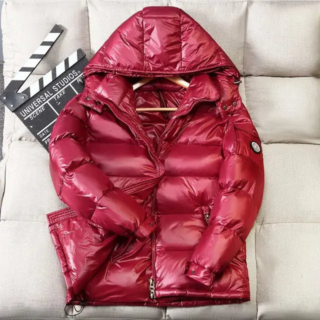 Glossy Duck Down Winter Jackets - Wamarzon