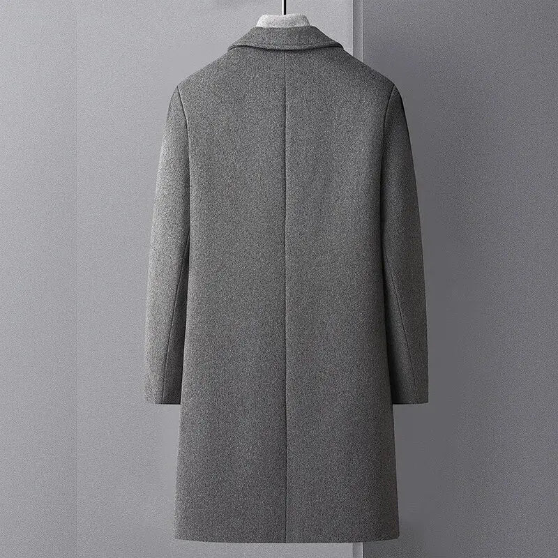 Men's Wool Trench Coat - Wamarzon