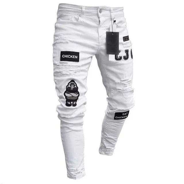 Men Stretchy Ripped Skinny Jeans - Wamarzon