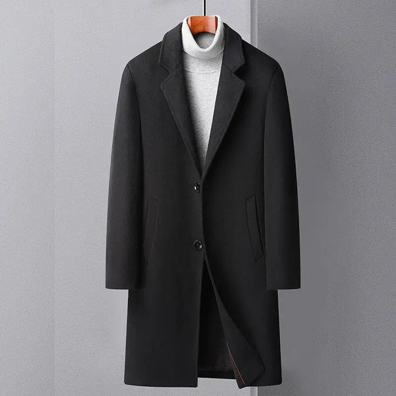 Men's Wool Trench Coat - Wamarzon