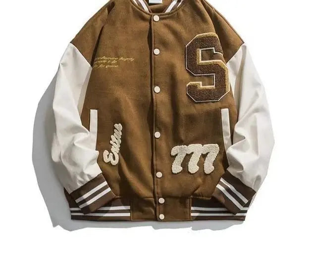 Embroidered Baseball Uniform Jacket - Wamarzon